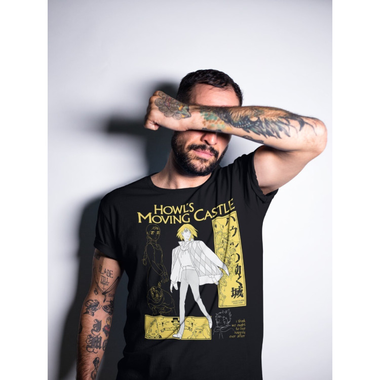 Футболка з аніме принтом Ховл Сопхіе Ховл С оверсайз (S/M/L) Чорний AnimeJ0301