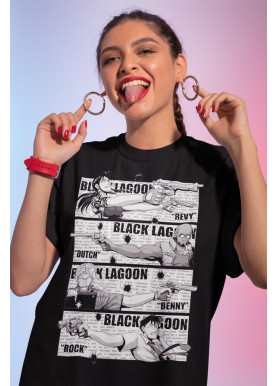 Футболка з аніме принтом Блакк Лагоон Оверсізед Топ оверсайз (S/M/L) Чорний AnimeJ0305