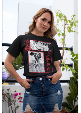 Футболка з аніме принтом Блакк Лагоон Ревй Рокороу оверсайз (S/M/L) Чорний AnimeJ0310