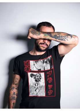 Футболка з аніме принтом Блакк Лагоон Ревй Рокороу оверсайз (S/M/L) Чорний AnimeJ0310