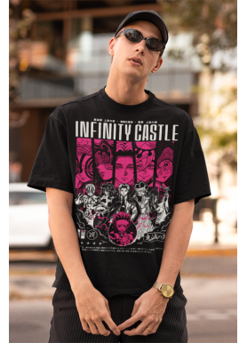 Футболка з аніме принтом Вбивця демонів оверсайз (S/M/L) Чорний AnimeJ0314