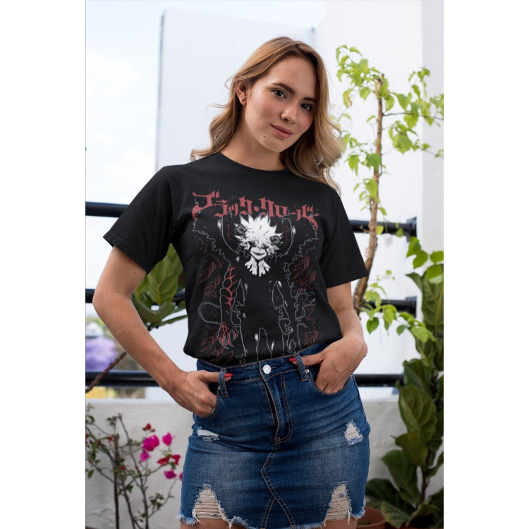 Футболка з аніме принтом Чорна конюшина оверсайз (S/M/L) Чорний AnimeJ0326