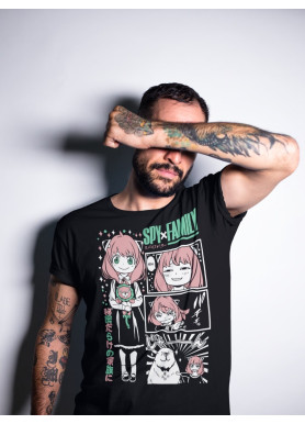 Футболка з аніме принтом Шпигун і сім’я оверсайз (S/M/L) Чорний AnimeJ0339
