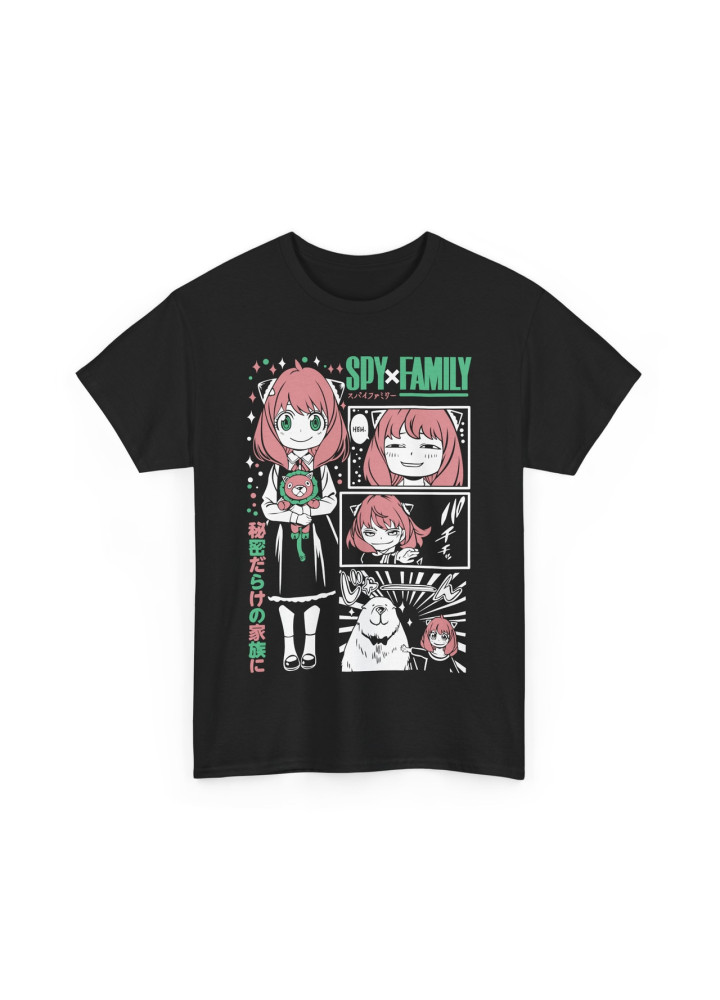 Футболка з аніме принтом Шпигун і сім’я оверсайз (S/M/L) Чорний AnimeJ0339