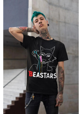 Футболка з аніме принтом Беастарс Легосхі Беастарс Гірл оверсайз (S/M/L) Чорний AnimeJ0343