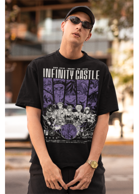 Футболка з аніме принтом Вбивця демонів оверсайз (S/M/L) Чорний AnimeJ0350