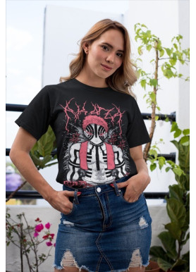 Футболка з аніме принтом Вбивця демонів оверсайз (S/M/L) Чорний AnimeJ0366