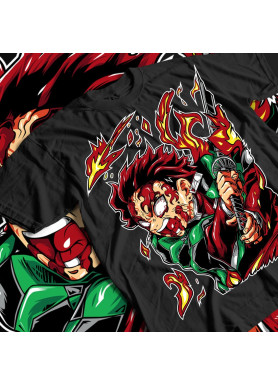 Футболка з аніме принтом Вбивця демонів оверсайз (S/M/L) Чорний AnimeJ0371