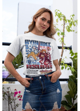 Футболка з аніме принтом Євангеліон оверсайз (S/M/L) Чорний AnimeJ0411