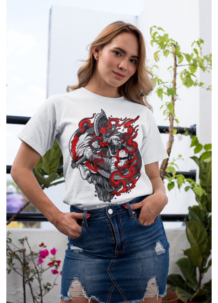 Футболка з аніме принтом Кратос Год Вар Гхост оверсайз (S/M/L) Чорний AnimeJ0412