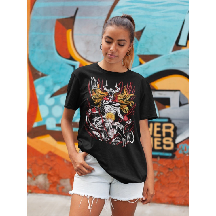 Футболка з аніме принтом Бліч оверсайз (S/M/L) Чорний AnimeJ0455