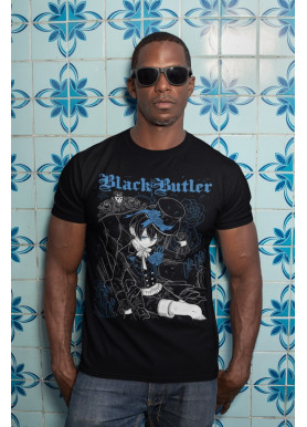 Футболка з аніме принтом Блакк Бутлер Кіел Пхантомхіве оверсайз (S/M/L) Чорний AnimeJ0476