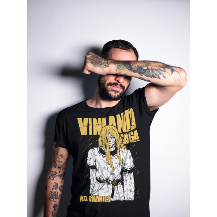 Футболка з аніме принтом Вінланд Сага Тхорфінн Но оверсайз (S/M/L) Чорний AnimeJ0489