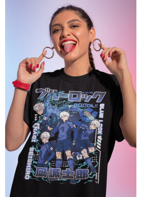 Футболка з аніме принтом Аніме Манга Нагі Блуе оверсайз (S/M/L) Чорний AnimeJ0498