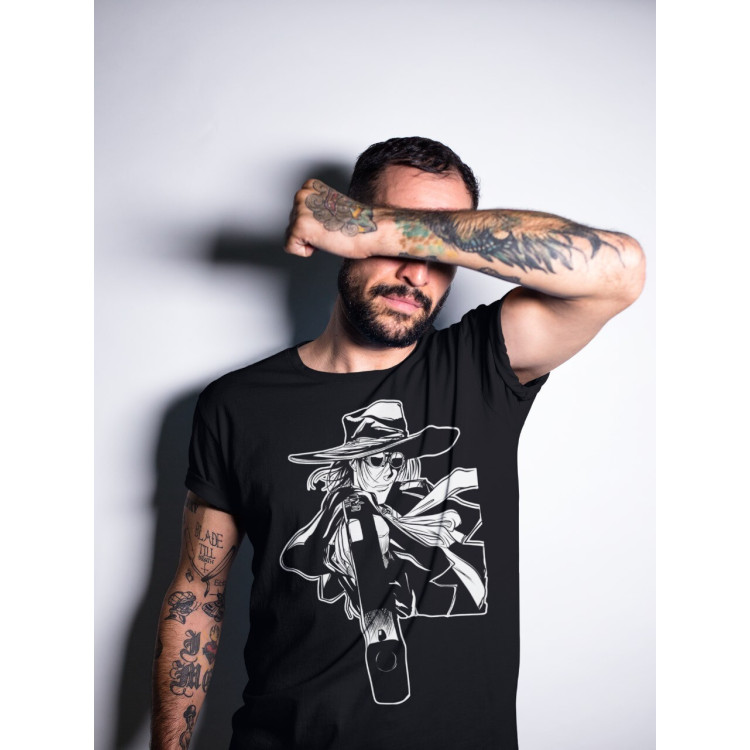 Футболка з аніме принтом Хеллсінг Алукард Аніме Хоррор оверсайз (S/M/L) Чорний AnimeJ0500