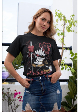 Футболка з аніме принтом Чорна конюшина оверсайз (S/M/L) Чорний AnimeJ0508