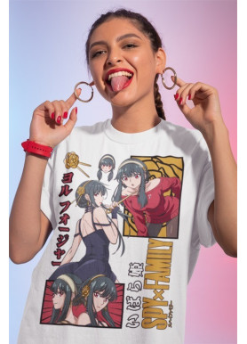 Футболка з аніме принтом Шпигун і сім’я оверсайз (S/M/L) Чорний AnimeJ0510