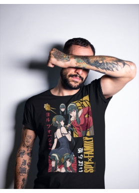 Футболка з аніме принтом Шпигун і сім’я оверсайз (S/M/L) Чорний AnimeJ0510