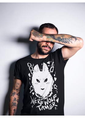 Футболка з аніме принтом Вереволф Блакк Вхіте Прінт оверсайз (S/M/L) Чорний AnimeJ0511