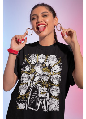 Футболка з аніме принтом Чорна конюшина оверсайз (S/M/L) Чорний AnimeJ0526