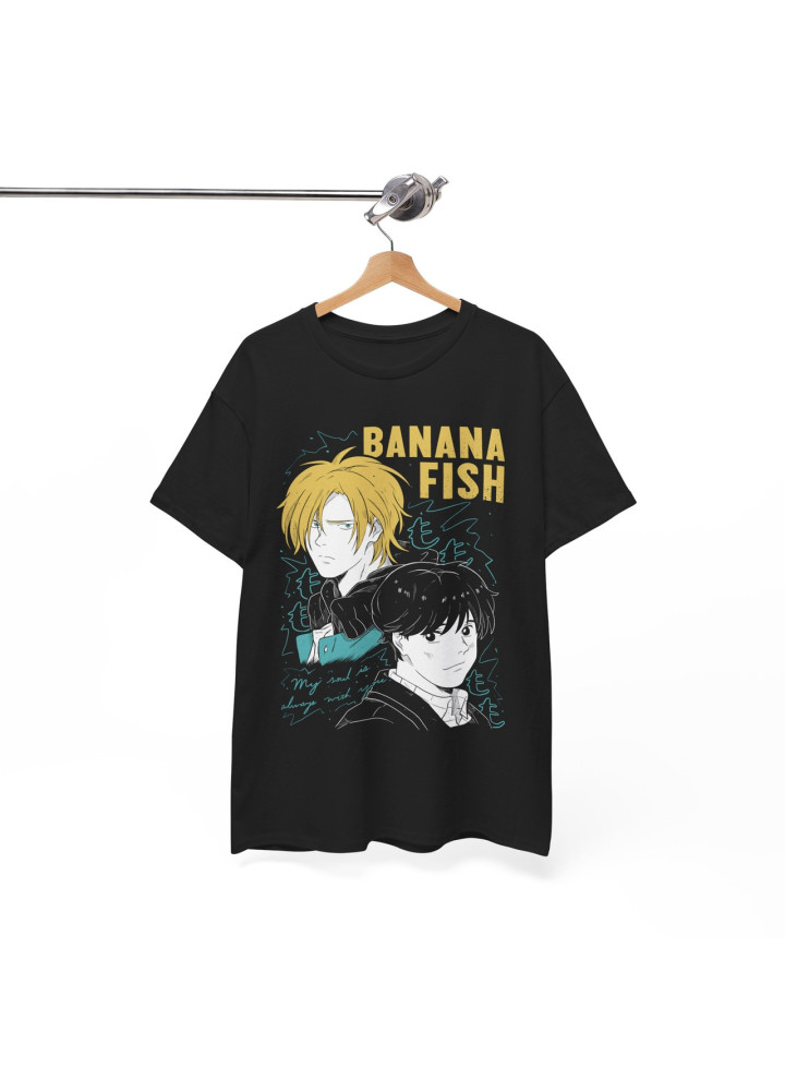 Футболка з аніме принтом Аніме Банана Фісх Асх оверсайз (S/M/L) Чорний AnimeJ0549
