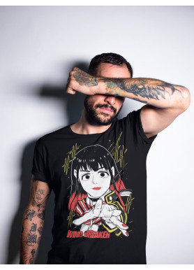 Футболка з аніме принтом Вінд Бреакер Гіфтс Теен оверсайз (S/M/L) Чорний AnimeJ0553