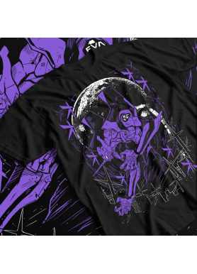 Футболка з аніме принтом Євангеліон оверсайз (S/M/L) Чорний AnimeJ0575