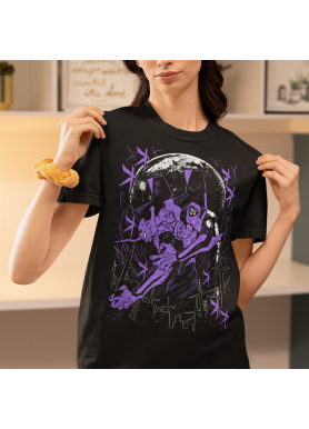 Футболка з аніме принтом Євангеліон оверсайз (S/M/L) Чорний AnimeJ0575