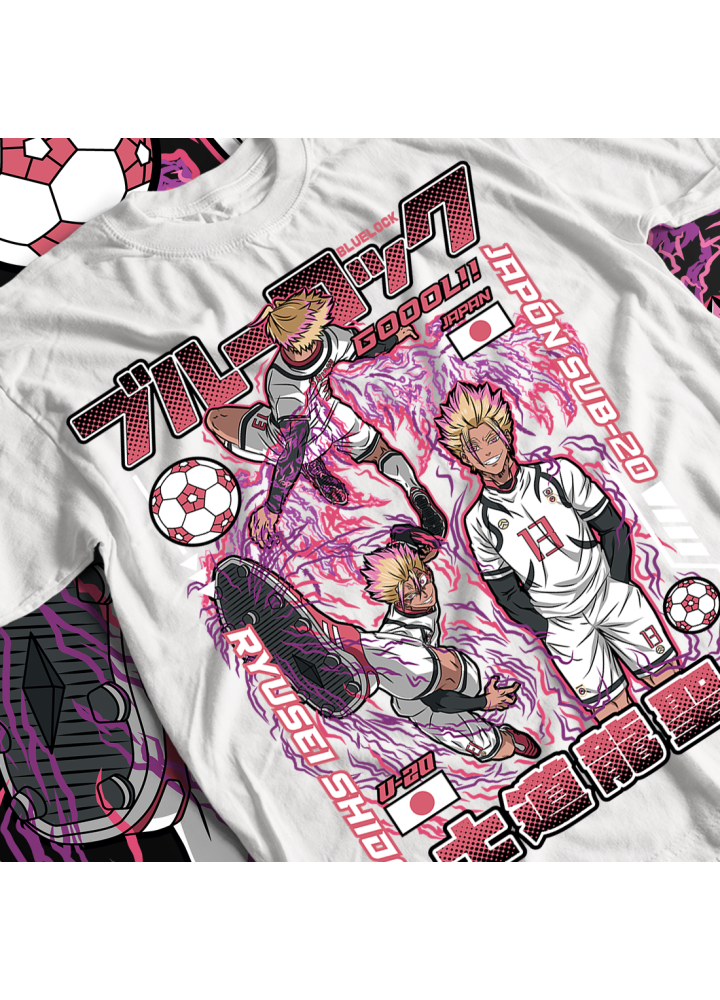 Футболка з аніме принтом Аніме Рйусеі Східоу Блуе оверсайз (S/M/L) Чорний AnimeJ0577