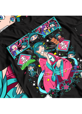 Футболка з аніме принтом Апотхекарй Діаріес Ессентіал Маомао оверсайз (S/M/L) Чорний AnimeJ0593