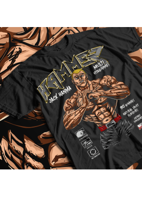 Футболка з аніме принтом Бакі Грапплер Ханма Йуджіро оверсайз (S/M/L) Чорний AnimeJ0596