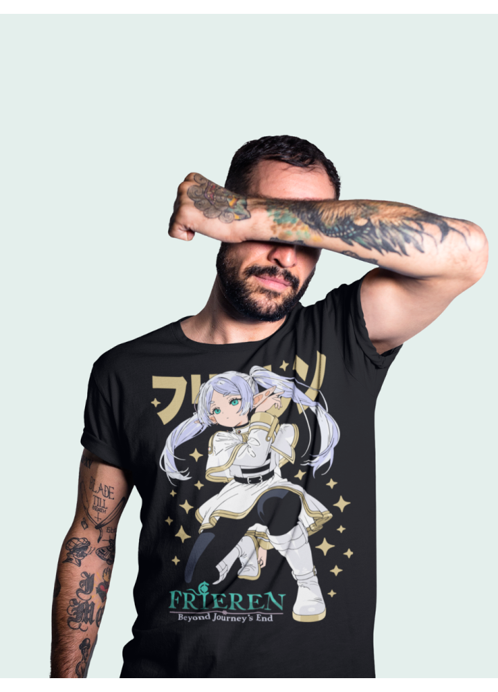 Футболка з аніме принтом Ферн Старк Аніме Гіфтс оверсайз (S/M/L) Чорний AnimeJ0614
