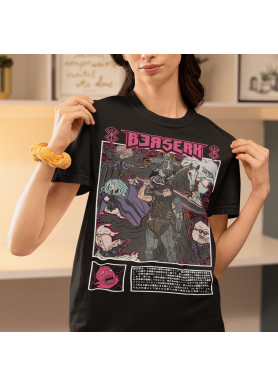 Футболка з аніме принтом Берсерк Гутс Гріффітх Сакріфіке оверсайз (S/M/L) Чорний AnimeJ0628