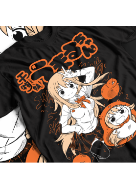 Футболка з аніме принтом Аніме Гірл Хімоуто Умару оверсайз (S/M/L) Чорний AnimeJ0644