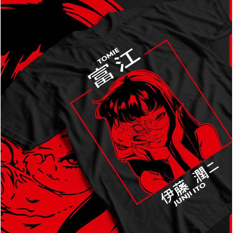 Футболка з аніме принтом Джунджі Іто Узумакі Хоррор оверсайз (S/M/L) Чорний AnimeJ0647
