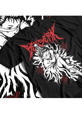Футболка з аніме принтом Берсерк Манга Стріп Гутс оверсайз (S/M/L) Чорний AnimeJ0681
