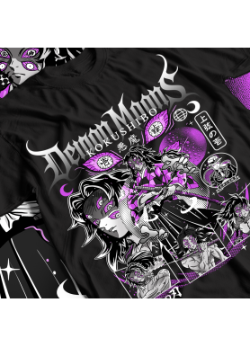 Футболка з аніме принтом Вбивця демонів оверсайз (S/M/L) Чорний AnimeJ0684