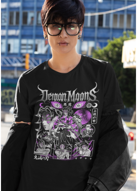 Футболка з аніме принтом Вбивця демонів оверсайз (S/M/L) Чорний AnimeJ0684