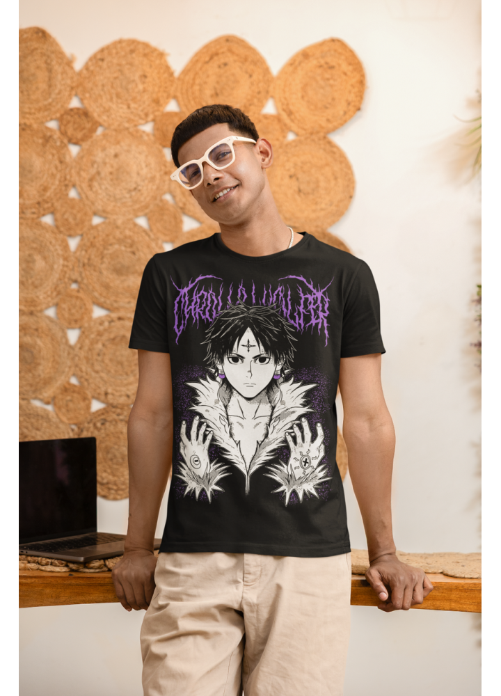 Футболка з аніме принтом Мисливець × Мисливець оверсайз (S/M/L) Чорний AnimeJ0693