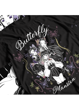 Футболка з аніме принтом Вбивця демонів оверсайз (S/M/L) Чорний AnimeJ0704