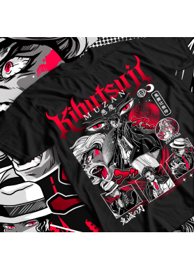 Футболка з аніме принтом Вбивця демонів оверсайз (S/M/L) Чорний AnimeJ0717