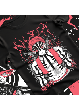 Футболка з аніме принтом Вбивця демонів оверсайз (S/M/L) Чорний AnimeJ0773