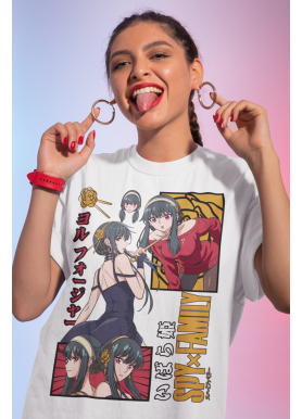 Футболка з аніме принтом Шпигун і сім’я оверсайз (S/M/L) Чорний AnimeJ0774