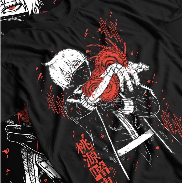 Футболка з аніме принтом Тоуген Анкі Ікхіносе Схікі оверсайз (S/M/L) Чорний AnimeJ0783