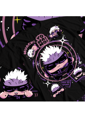 Футболка з аніме принтом Саторо Годжо Гамінг Джапан оверсайз (S/M/L) Чорний AnimeJ0786