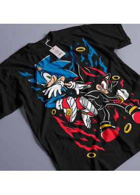 Футболка з аніме принтом Хероес Сонік Хероес Вінтаге оверсайз (S/M/L) Чорний AnimeJ0795