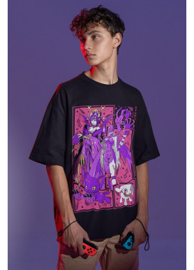 Футболка з аніме принтом Аніме Вінтаге Спекіал Манга оверсайз (S/M/L) Чорний AnimeJ0805