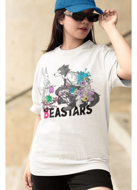 Футболка з аніме принтом Беастарс Легосхі Беастарс Гірл оверсайз (S/M/L) Чорний AnimeJ0841