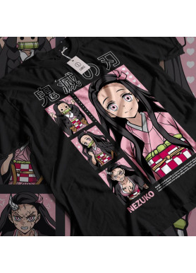Футболка з аніме принтом Вбивця демонів оверсайз (S/M/L) Чорний AnimeJ0891