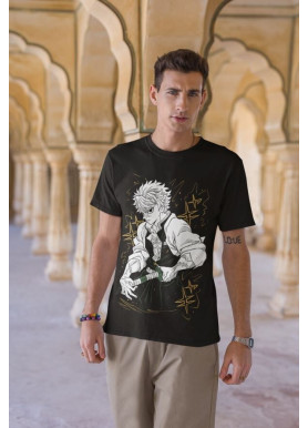 Футболка з аніме принтом Вбивця демонів оверсайз (S/M/L) Чорний AnimeJ0894